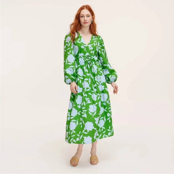 XXS, M, XL - Kate spade x target classic rose linen blue green dress - Picture 1 of 13